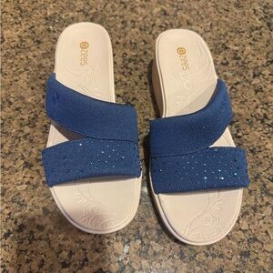 New Womens Size 8 Bzees Navy Slide Sandals